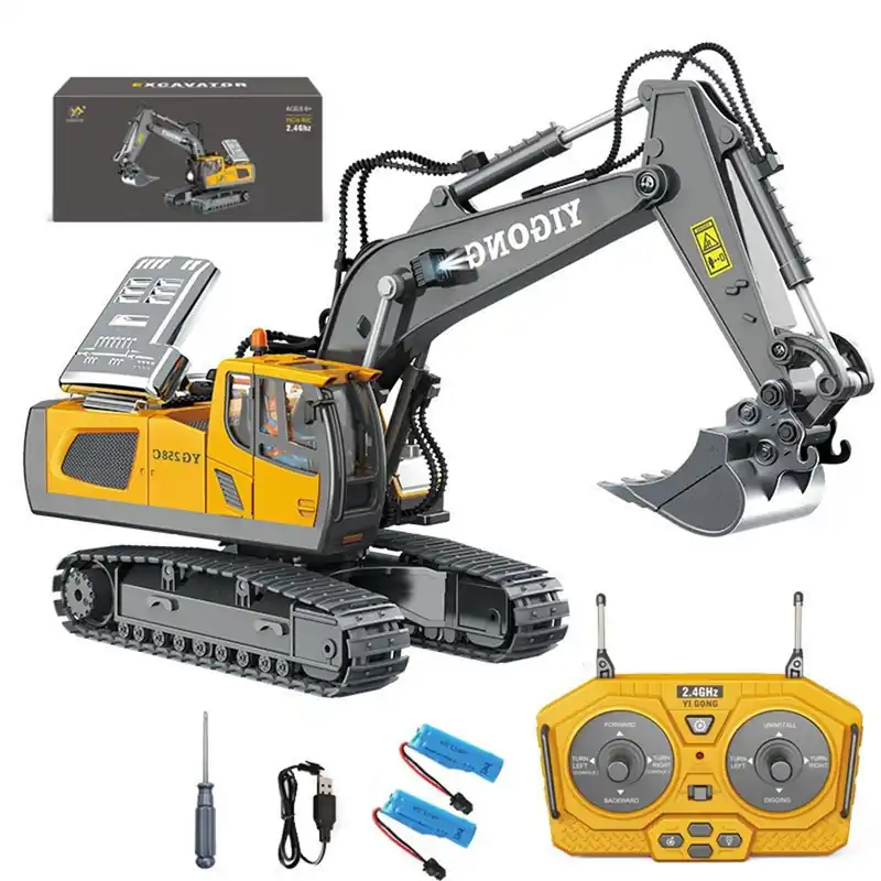 BLQCSLH Excavator Set,rc Dump Truck Command The Site Conquer The Dir,2.4Ghz Remote Control Construction Vehicle Set Children‘s Toys,Alloy Material Simulate True Scale (Excavator)