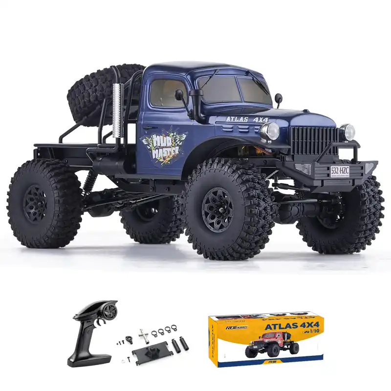 FCXㅤ RocHobby Atlas S 1/10 RC Crawler, 2.4Ghz RC Rock Truck Off Road, RC Car Indoor&Outdoor 2 in 1, RC Rock Crawler 4x4 Hobby Grade for Adults Need to Complete with Battery (Blue)