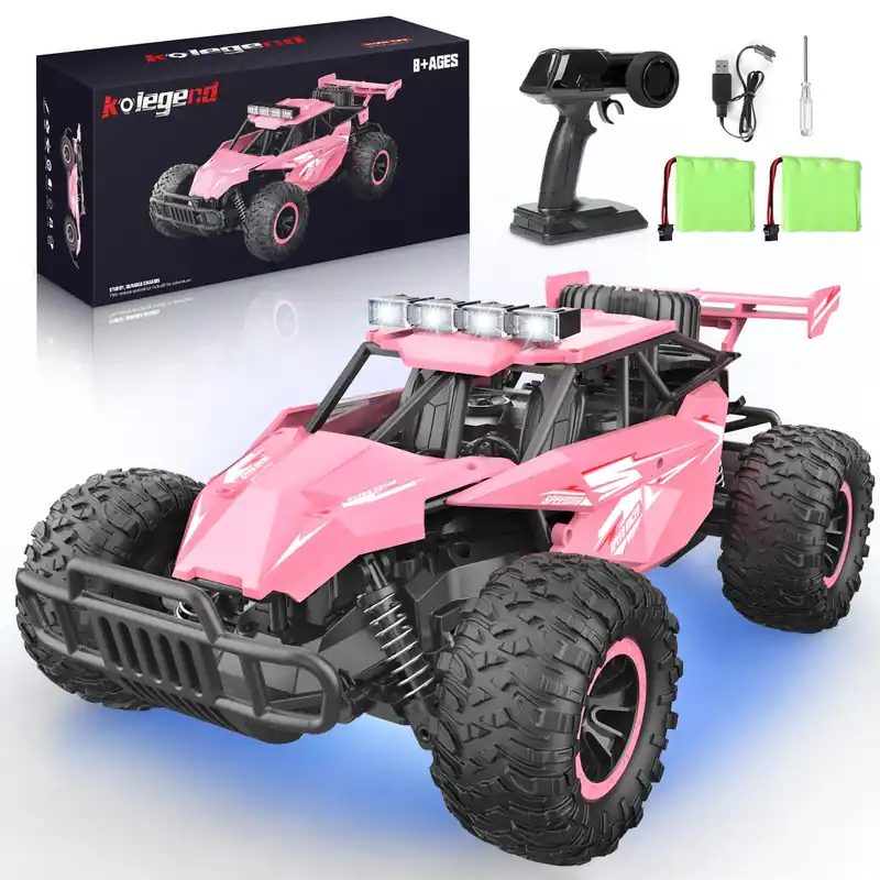 kolegend Remote Control Car for Girls 50+min Monster Trucks 20km/h 1 12 Scale 13 Inch All Terrains RC Truck with Flashing Chassis Lights Gift Toys for Girls Kids Boys