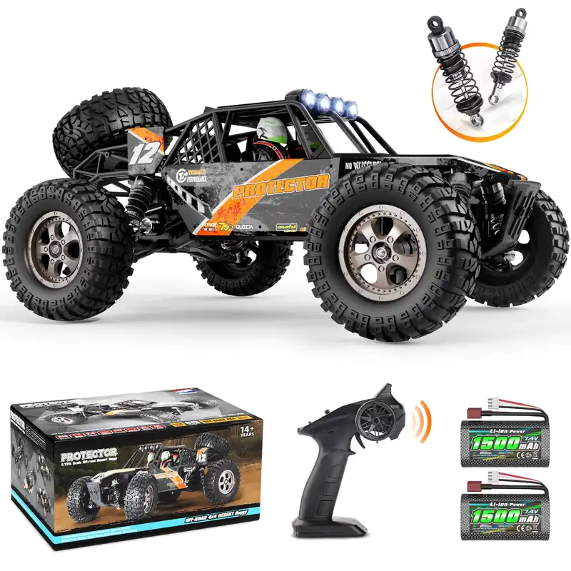 HAIBOXING Remote Control Car,1 12 Scale 4x4 RC Cars Protector 38+ KM/H Speed, 2.4G All-Terrain Off-Road Truck Toy Gifts for Boys and Adults Included Two Rechargeable Batteries Provide 40+ Min Playtime