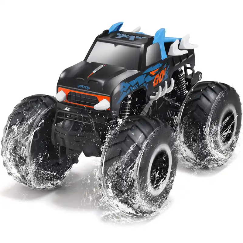 Threeking 1 16 Waterproof Monster Truck Toys RC Cars Amphibious Remote Control Car Trucks 4WD All Terrain Off-Road Pickup Toy for 6 7 8 9 10 11 12 Year Old Boys Girls Kids Gifts Presents