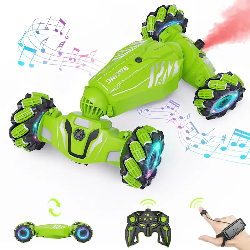 Dysaim Gesture RC Car, Birthday Gifts Toys for Boys 6-12 Year Old, 4WD Remote Control Car 360° Rotate Transform Drift RC Stunt Cars with Lights Music Sprayer, 2.4Ghz Hand Controlled
