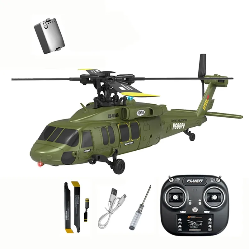 K200 6CH RC Helicopter with Optical Flow Positioning, Brushless Direct-Drive Motor, Barometric Altitude Hold, Aerobatic Inverted Flight, Modular Battery, Scale Simulation Model(Green/1 Battery)