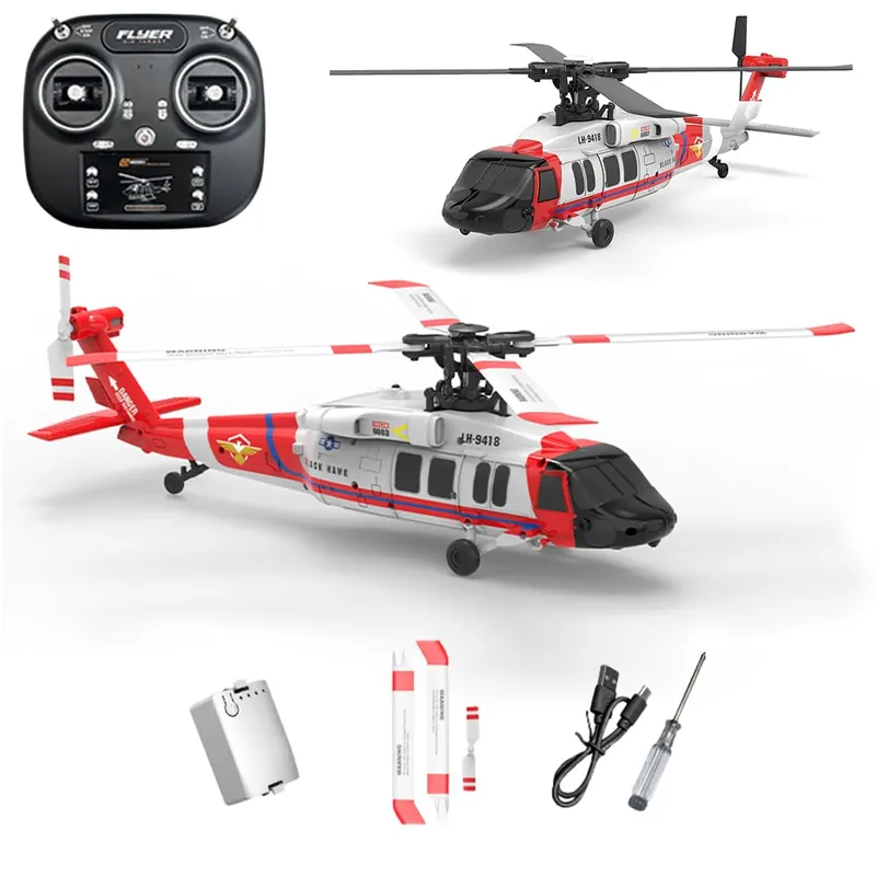 XURUYI K200 6CH RC Helicopter with Optical Flow Positioning, Brushless Direct-Drive Motor, Barometric Altitude Hold, Aerobatic Inverted Flight, Modular Battery, Scale Simulation Model(Red/1 Battery)