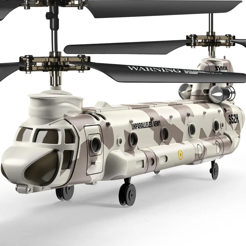 SYMA Remote Control Helicopter, S52H Military Transport RC Helicopter with Altitude Hold, One Key take Off/Landing, LED Light, Low Battery Reminder, Army Toys for Kids and Military Fans