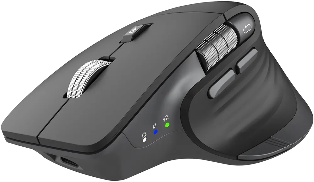 CITLLA Wireless Bluetooth Mouse, Ergonomic Rechargeable Silent Mouse with Multi-Device, Adjustable DPI, Flying Scroll & Thumb Wheel, Bluetooth Mice for Laptop, Computer, Tablet, Smartphone (Black)
