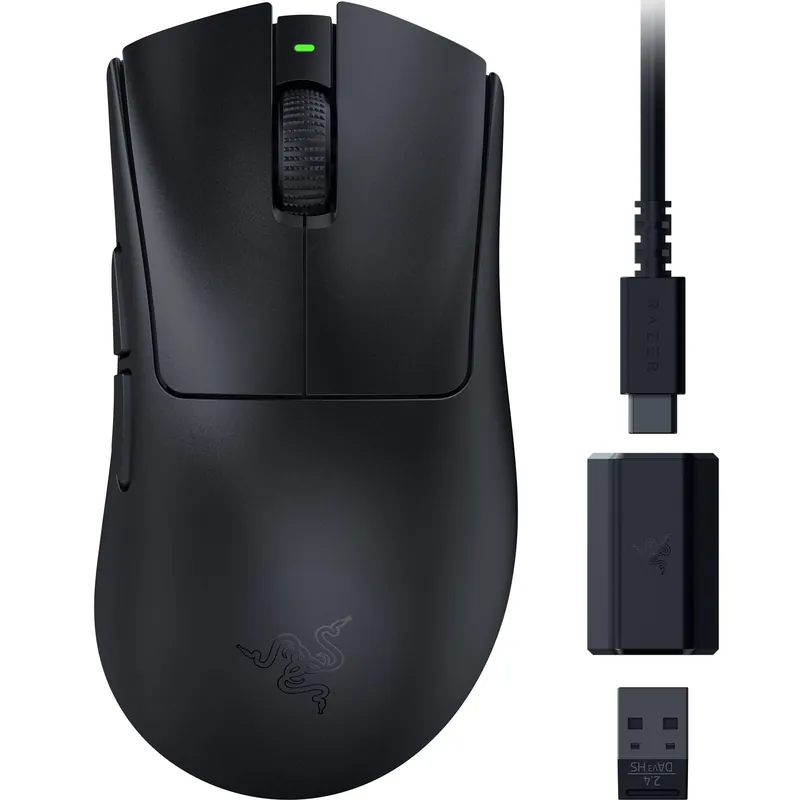 Razer DeathAdder V3 HyperSpeed Wireless Gaming Mouse 55g Lightweight - USB C Charging - Up to 100 Hr Battery