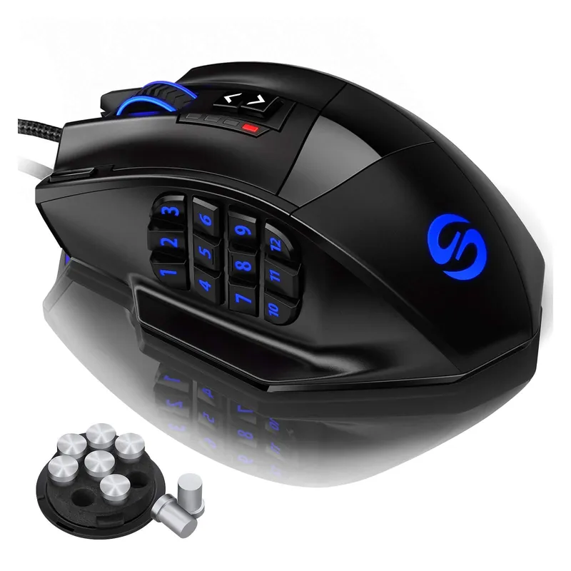 UtechSmart Venus Gaming Mouse RGB Wired, 16400 DPI High Precision Laser Programmable MMO Computer Gaming Mice
