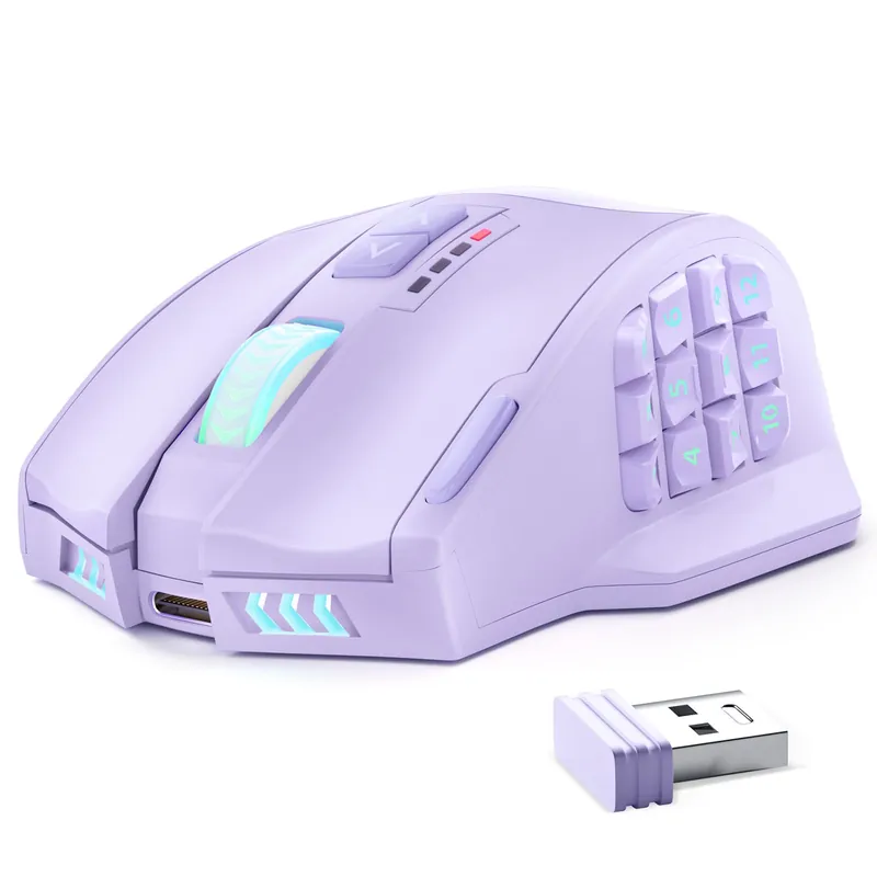 UtechSmart Venus Pro Wireless MMO Gaming Mouse, 16,000 DPI Optical Sensor, Wired/Wireless Dual Modes