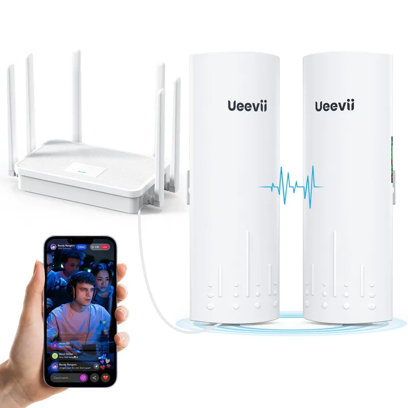 Wireless Bridge and WR3000K WiFi Router Kit, 5.8G 3KM Point to Point Wireless Bridge Outdoor to Shop