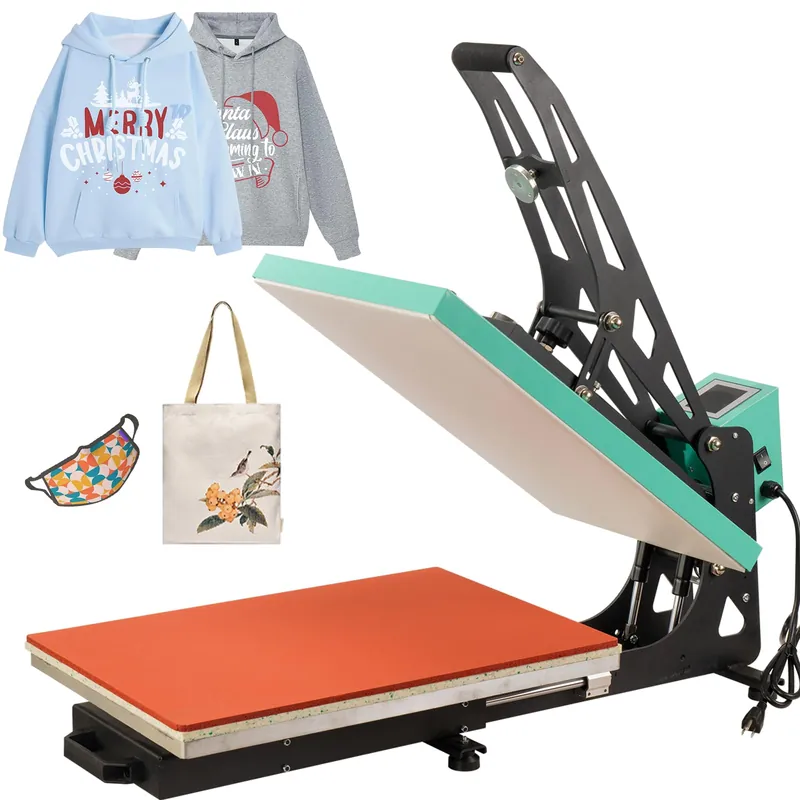 Heat Press Machine, Slide-Out Semi-Automatic T Shirt Press Machine, 110V 2000W Clamshell Heat Press,