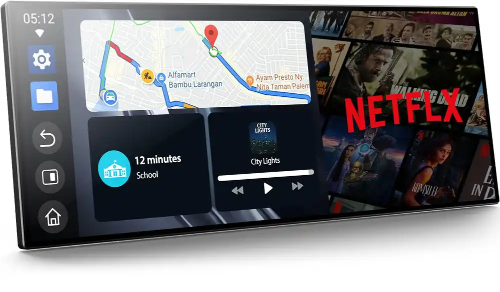 Volam 11‘‘ Wireless Carplay Screen for Car Built-in Net-Flix YouTube Apps, Portable Touchscreen Car Stereo with Android Auto, Backup Camera, OTA Updates, Bluetooth, Voice Control, GPS Navigation,FM