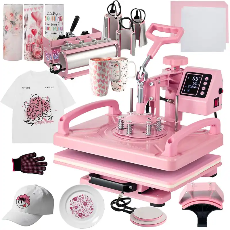 Hitgrand Heat Press 12x15 inch, Heat Press Machine for T-Shirts, 8 in 1 Heat Press with 30 OZ Tumbler Press