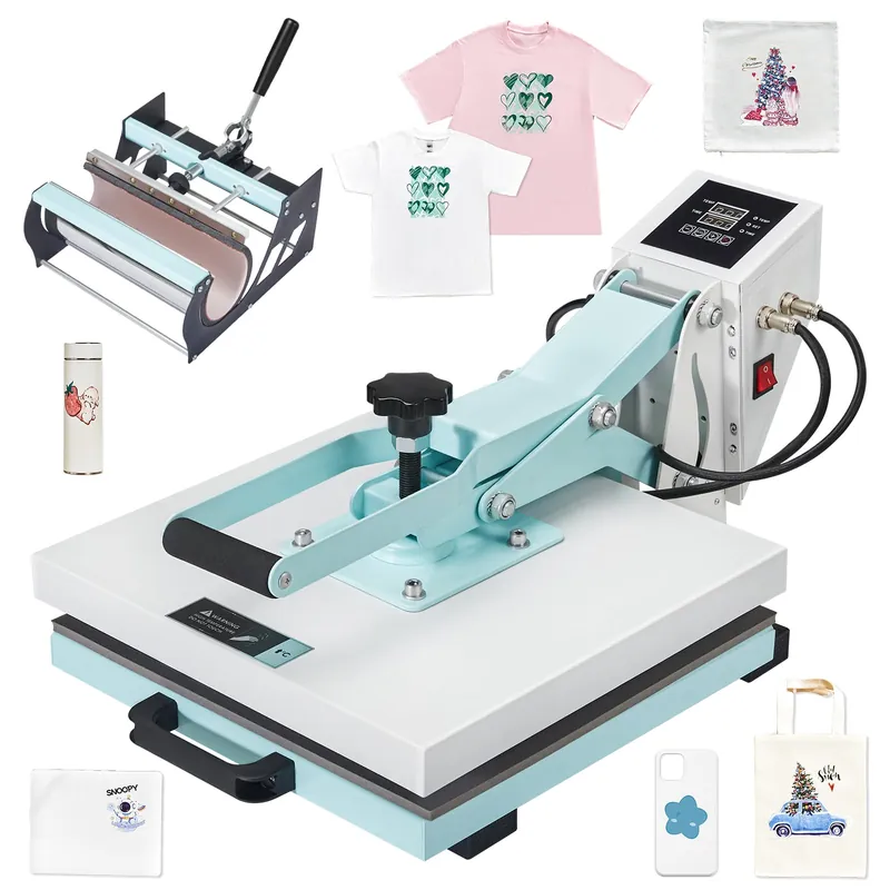 2-in-1 Heat Press, 15x15 Industrial Digital Sublimation Machine for T-Shirts