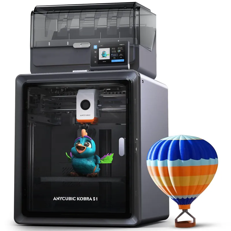 3D Printer, 4 Stunning Multicolor with Anycubic ACE PRO, 600mm/s High Speed and 320℃ Hotend Free-Clog Extruder