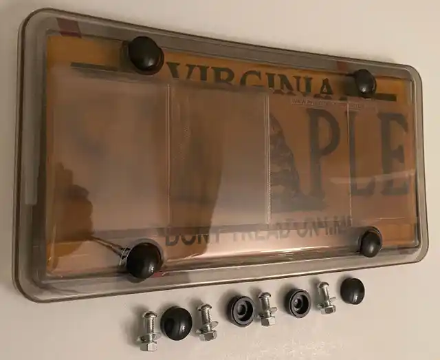Phantom Tag Protector 4Th Gen. Tinted License Plate Cover w/Bolts & Black Bolt Caps