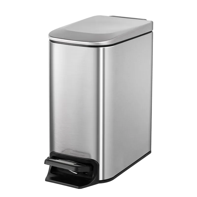 Cesun Small Bathroom Trash Can with Lid Soft Close, Step Pedal, 6 Liter