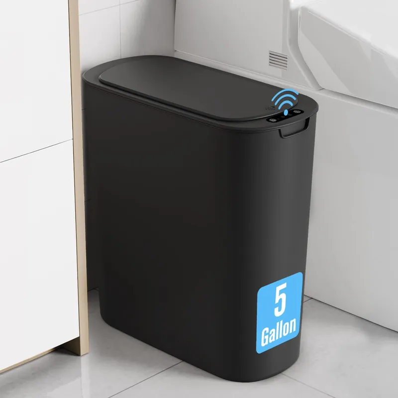 Cesun Motion Sensor Trash Can, 5 Gallon Automatic Bathroom Garbage Can with Lid