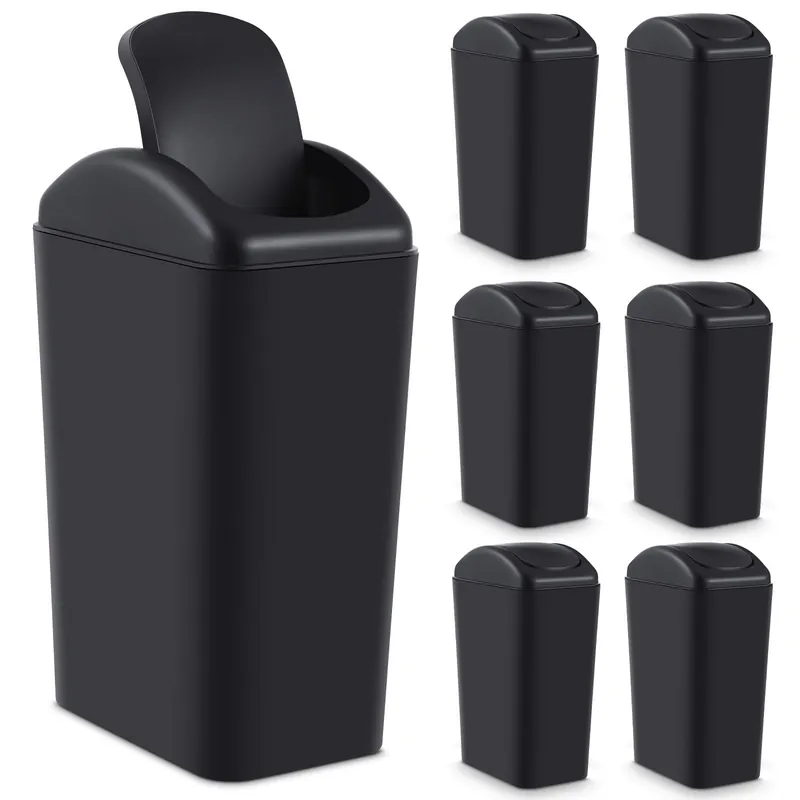 2 Pcs 3 Gallon/12 Liter Small Trash Can Plastic Kitchen Garbage with Lid Small Trash Bin for Bathroom
