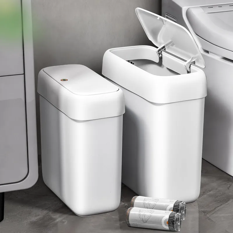 2 Pack Bathroom Trash Can with Pop-Up Lid,
