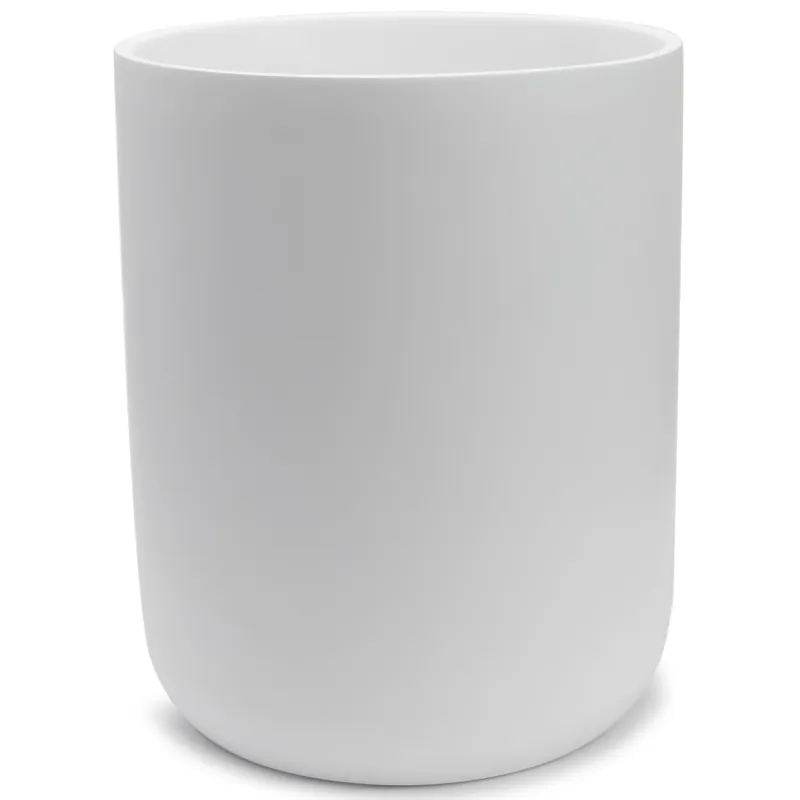 DESIGN Matte White Round Compact Trash Can Mini, 2 Gallons / 7.5L Garbage Bin