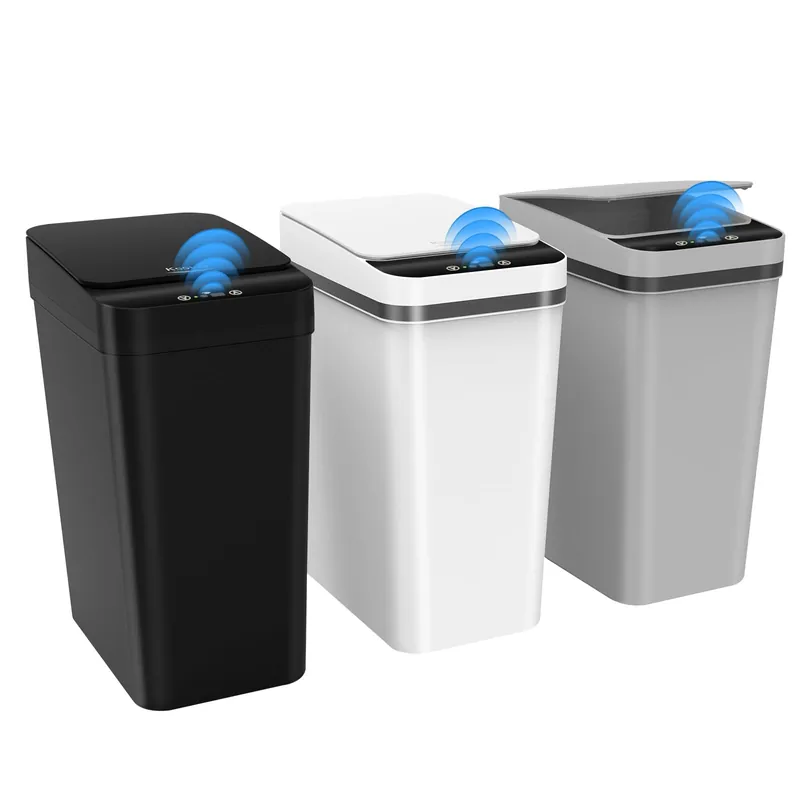 3 Pack Automatic Small Bathroom Trash Can with Lid - 2.5 Gallon Touchless Garbage Can, Motion Sensor Smart Trash Bin,