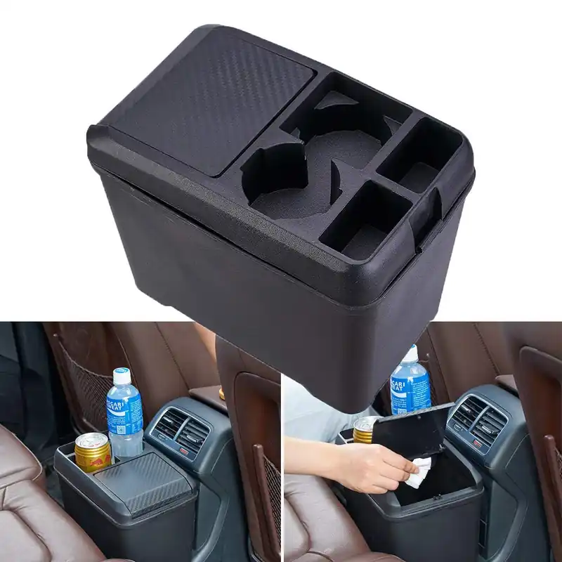 Car Trash Can Bin Waste Container Multi-Function Storage Box