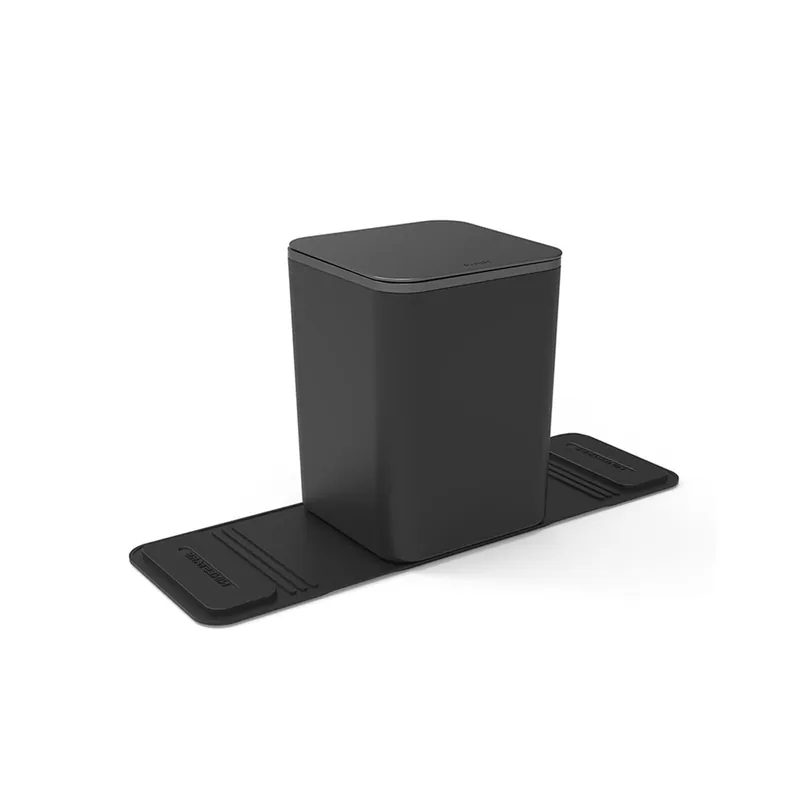 Mini Car Trash Can with Press Lid, Leakproof One-Piece Design, ABS Plastic Garbage Bin