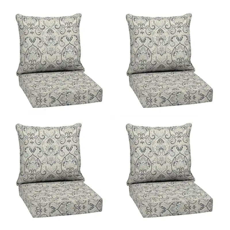 Arden Outdoor Deep Seat Cushion Set (4-Pack), 24 in x 24 in, Weather-Proof, Rain-Proof, Fade Resistant Patio Cushion for Chair