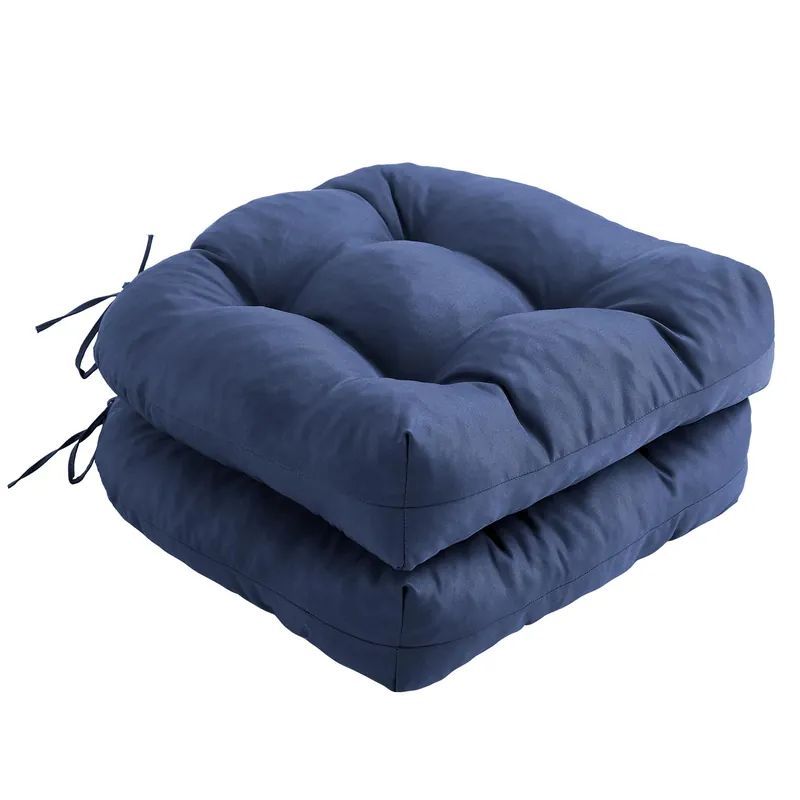 Patio Chair Cushions with Ties, 19x19+5” Tufted Outdoor Seat Cushions, Waterproof Patio Furniture Cushions, Outdoor Dining Chair Pads