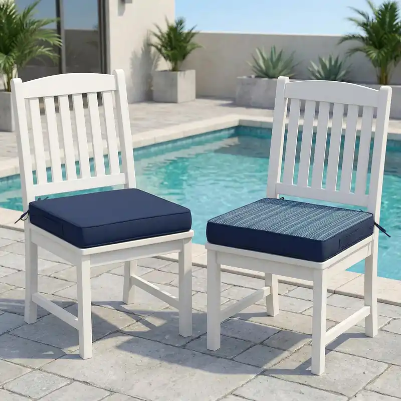 Outdoor Chair Cushions Set of 2, 18.5"x16"x3" Waterproof Outdoor Seat Cushions for Patio Furniture
