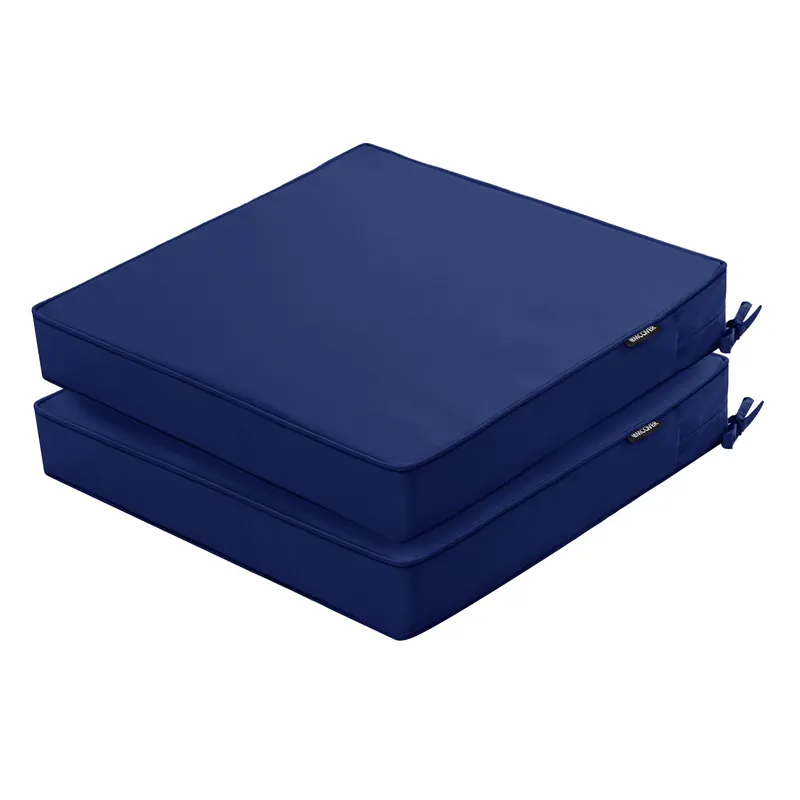 Chair Cushions 19 x 19 Inch Water Resistant Patio Chair Cushions with Tie 3 Year Color Fastness Thick Outdoor Seat