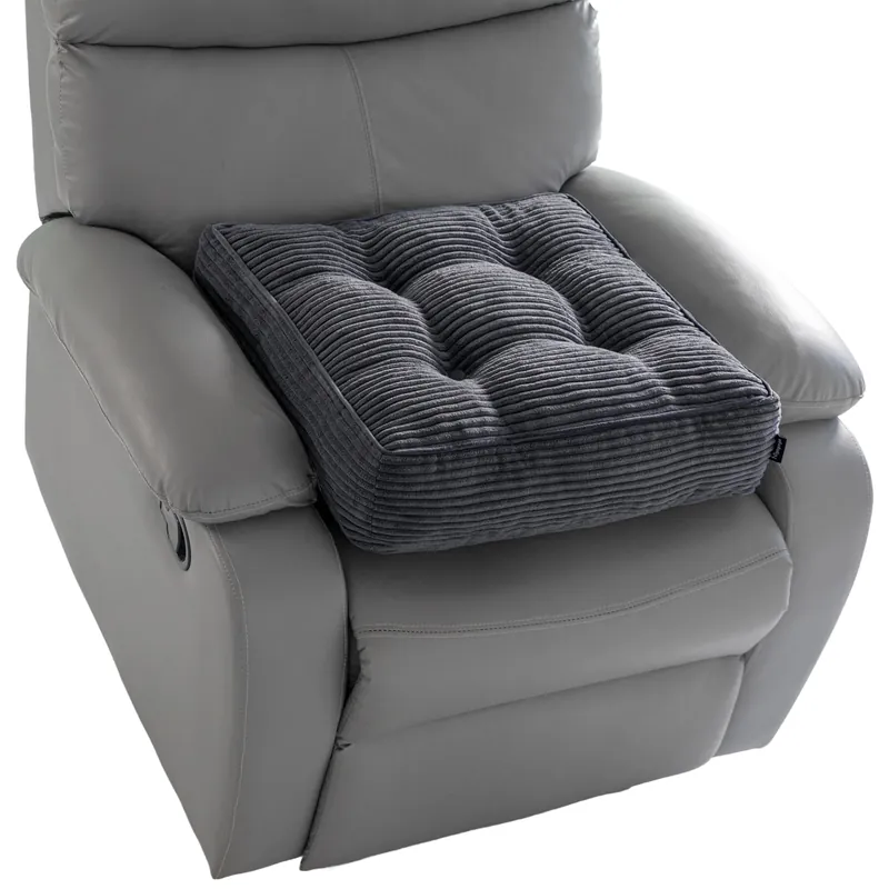 Tufted Corduroy Recliner Seat Cushion for Elderly, High Density Foam Large Square Seat Cushion for Recliner Chair
