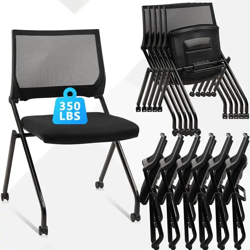 Conference Room Chairs, Waiting Room Chairs with Wheels & Lumbar Support