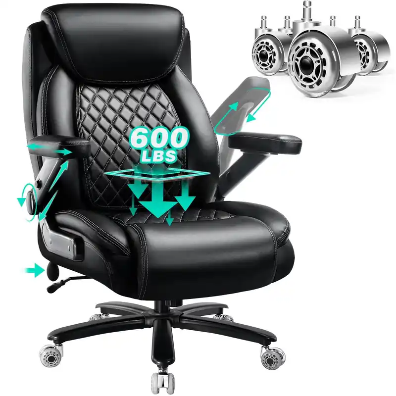 Office Desk Chair with Pocket Spring Cushion,High Back Computer Chair with Lumbar Support,Dual Rubber Wheel