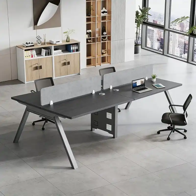 4 Person Office Cubicle Workstation Desk, 94.5" Modular Office Computer Team Workstations
