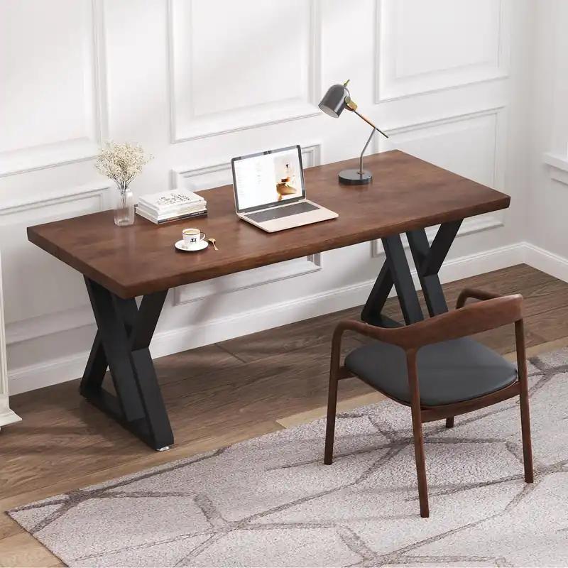 Modern Simple Design Executive Real Wood Computer Desk for Home Office, Bedroom & Living Room