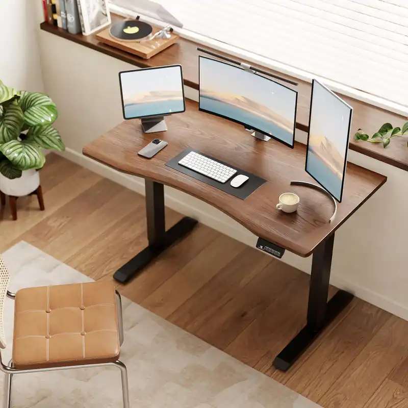 Home Office Desk,Adjustable Workbench with 3 Stages Single Motor, Computer Workstation with T-Shaped Metal Bracket