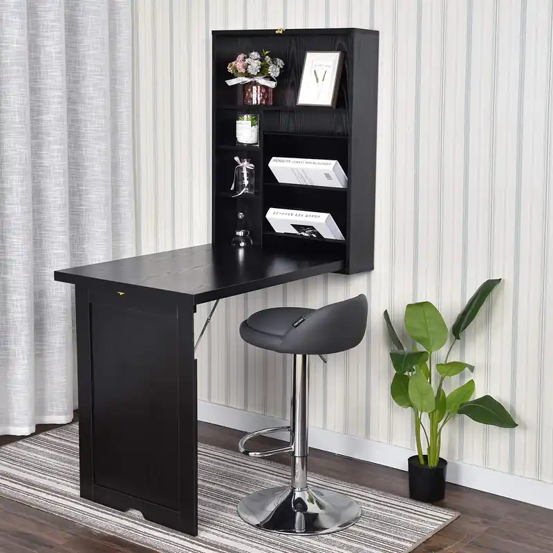 Wall Mounted Table, Fold Out Convertible Desk Multi-Function Computer Desk Writing Desk
