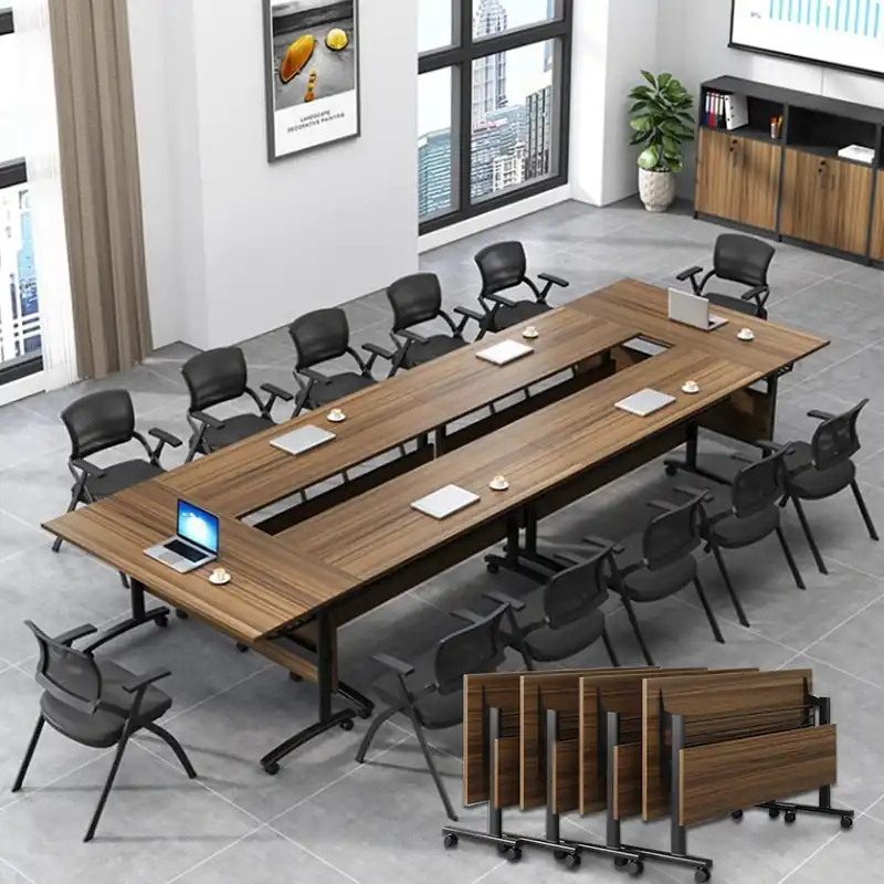 6 Pack Conference Room Table,Mobile Conference Table on Wheels