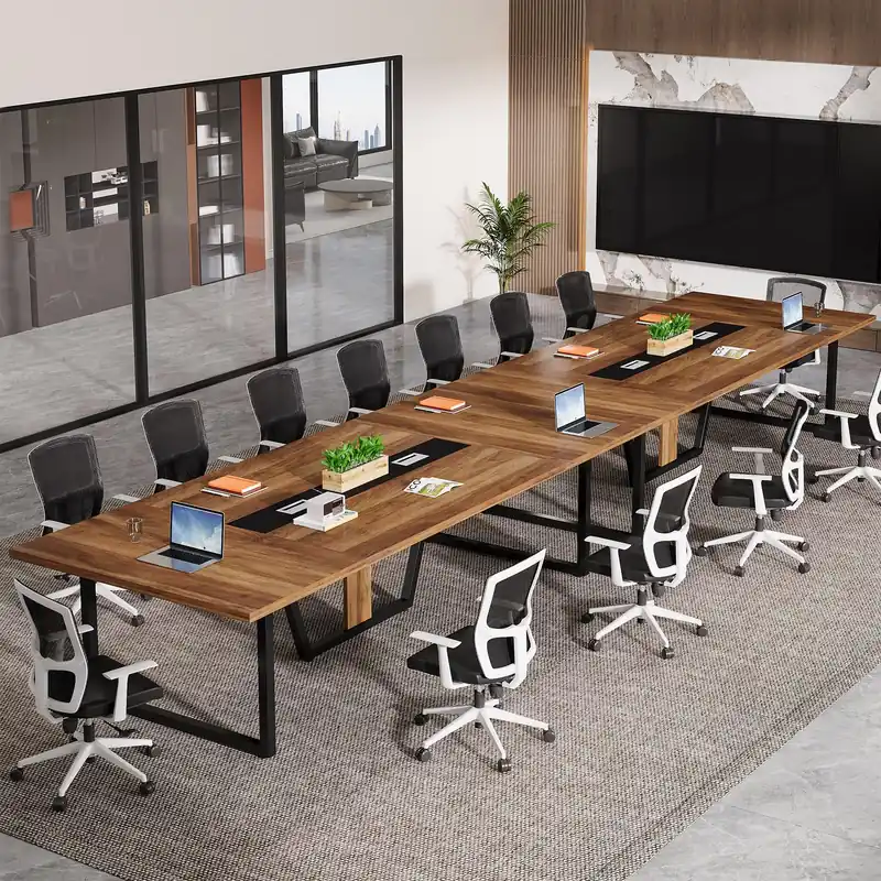 Tribesigns 8FT Large Conference Table for 10 People, Industrial 94.5-Inch Meeting Table