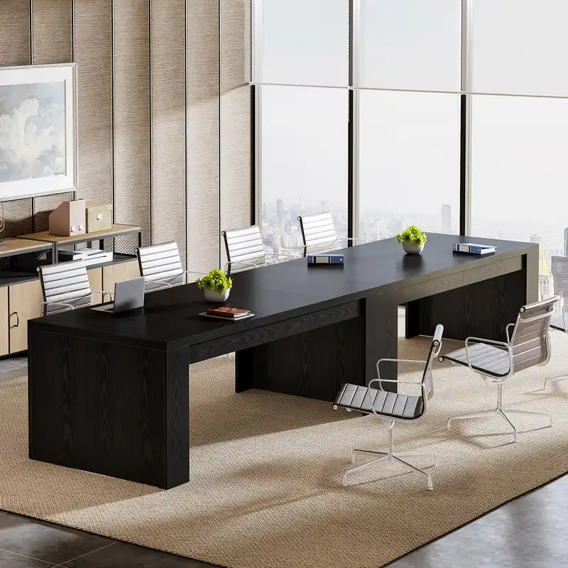 Tribesigns 12 ft Conference Table for 10-14 People, 142-Inch Rectangular Executive Meeting Table for Office