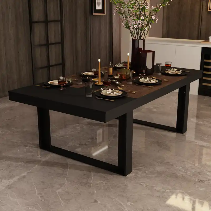 W Dining Table for 8-10 People, Versatile Modern Wooden Dinner Table Kitchen Table for Dining Room Conference Room