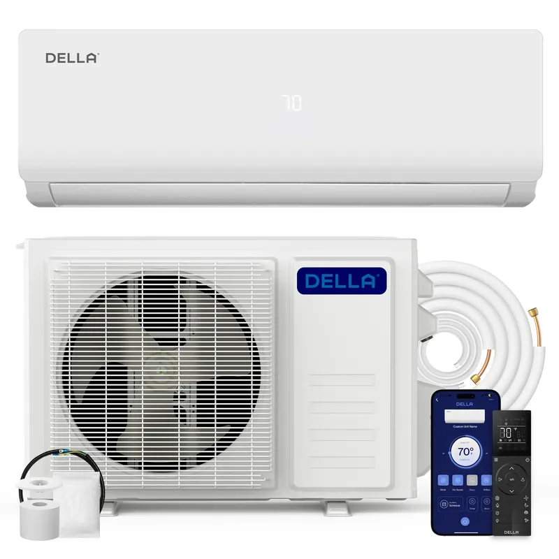 DELLA Vario Series 36,000 BTU 3 Ton 19 SEER2 Ductless Mini Split AC, Pre-Charged Heat Pump, 230V Energy Efficient Inverter System, Work with Alexa, Cools up to 2500 Sq.Ft, 16.4ft Installation Kit
