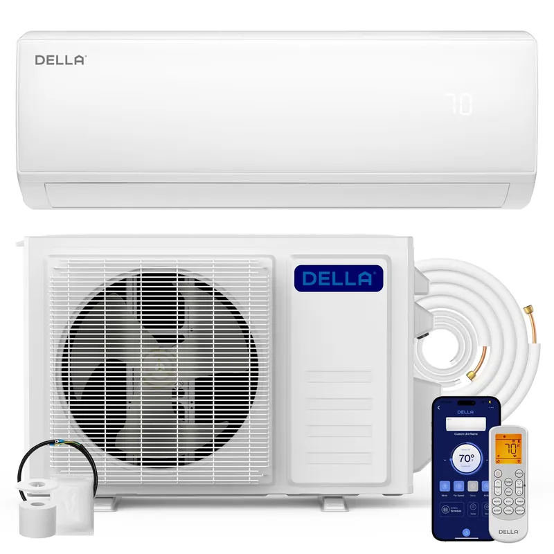 DELLA Econo Series 23000 BTU Mini Split Air Conditioner 17 SEER2, 230V Cools up to 1500 Sq. Ft, Works with Alexa and Wifi, Heater Ductless Inverter System with Heat Pump,16.4ft Installation Kit