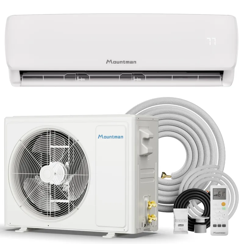 Mountman 12000BTU Mini Split AC/Heating System, 115V 19 SEER2 Energy Efficient Mini Split Air Conditioner with Heat Pump, Cools Up to 750sq.ft, Ductless Inverter AC Unit with Pre-Charged Condenser