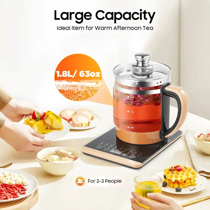 Electric Tea Kettle 1.8L 800W Electric Health Pot with 12 Independent Warming Stages