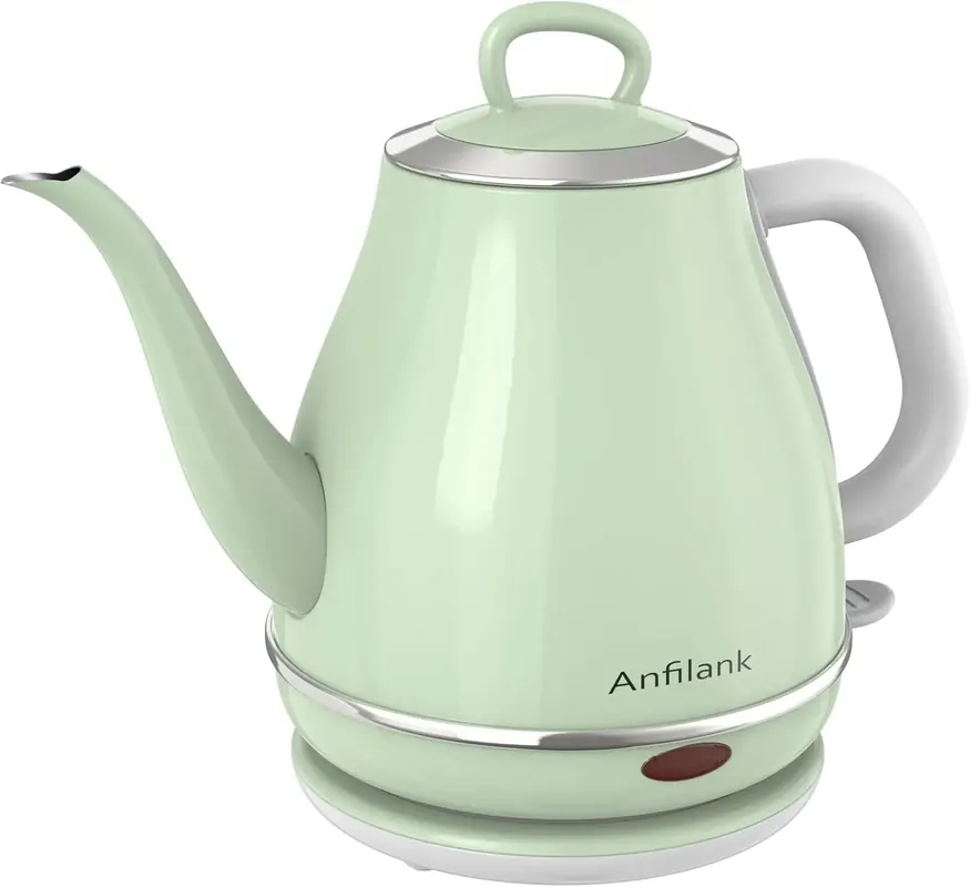 1L Electric Gooseneck Kettle, 1500W Fast Boil, Stainless Steel BPA-Free for Coffee & Tea