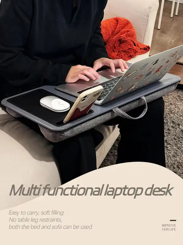 Home office laptop desk, tablet stand, mouse pad, phone stand, laptop desk