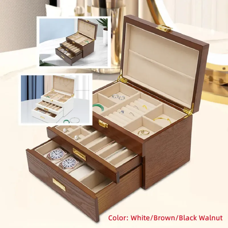 3 Tier Jewelry Box, Jewelry Storage, Pull Out Drawer for Earring Ring